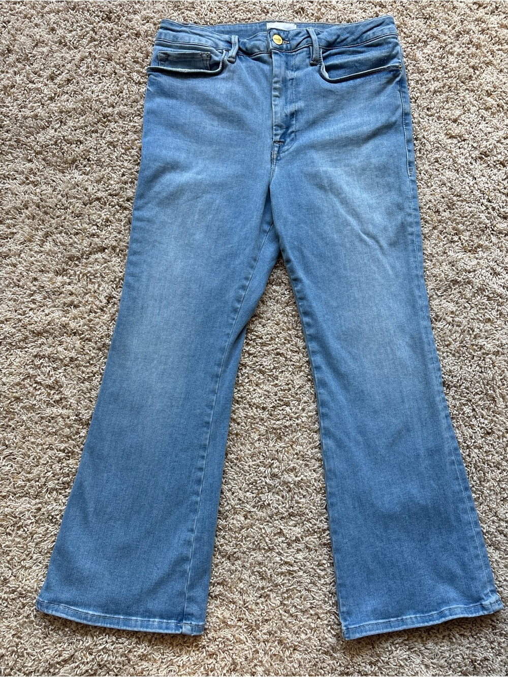 FRAME Le One Crop Mini Boot Sz 30 - See Sizing Medium Wash